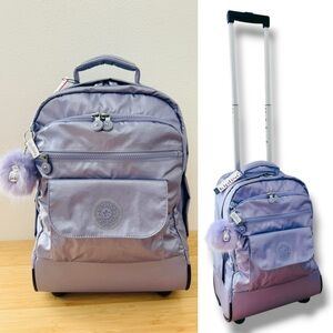 kipling Sanaa METALLIC Rolling School backpack Amethyst Aura